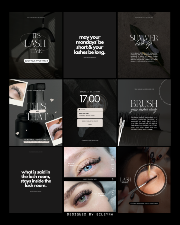 15 Lash artist templates