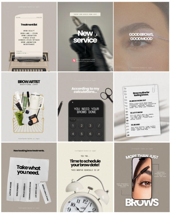 12 Brow artist templates