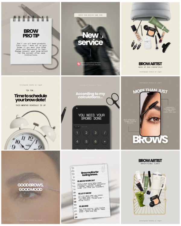 12 Brow artist templates